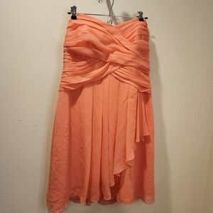 Elegant Coral Strapless Dress